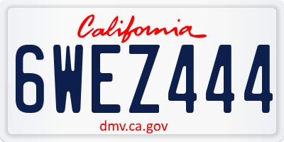 CA license plate 6WEZ444