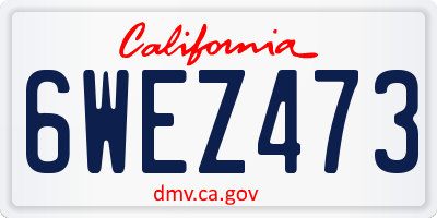 CA license plate 6WEZ473