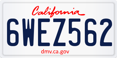 CA license plate 6WEZ562