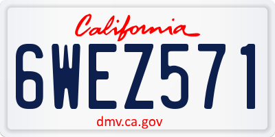 CA license plate 6WEZ571