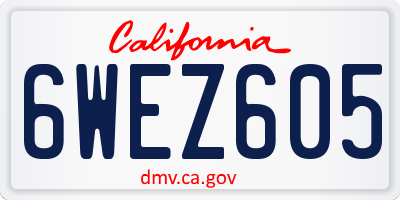 CA license plate 6WEZ605