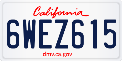 CA license plate 6WEZ615