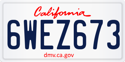 CA license plate 6WEZ673