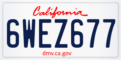 CA license plate 6WEZ677