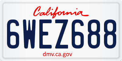 CA license plate 6WEZ688