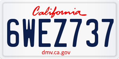 CA license plate 6WEZ737