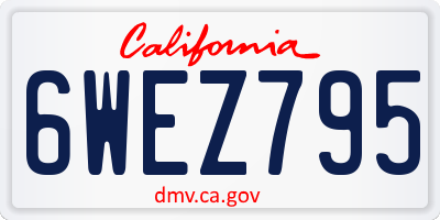 CA license plate 6WEZ795