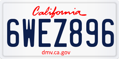 CA license plate 6WEZ896
