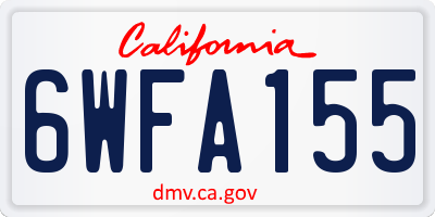 CA license plate 6WFA155