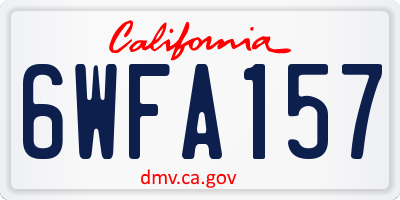 CA license plate 6WFA157