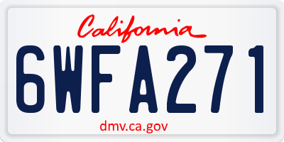 CA license plate 6WFA271
