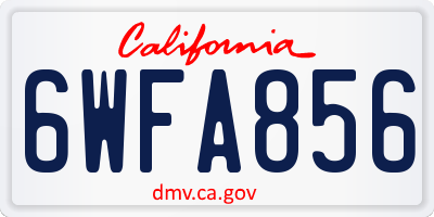 CA license plate 6WFA856