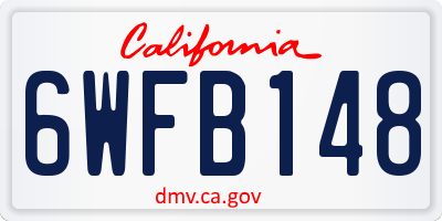 CA license plate 6WFB148