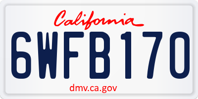 CA license plate 6WFB170