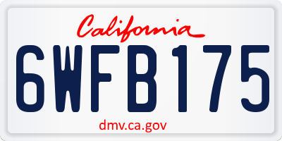 CA license plate 6WFB175