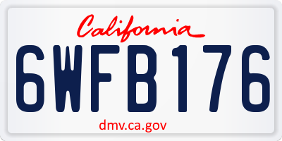 CA license plate 6WFB176