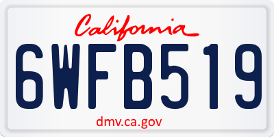 CA license plate 6WFB519