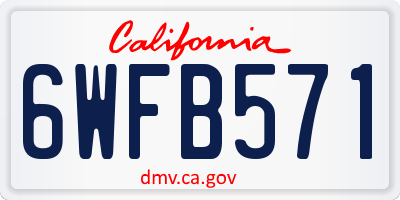 CA license plate 6WFB571