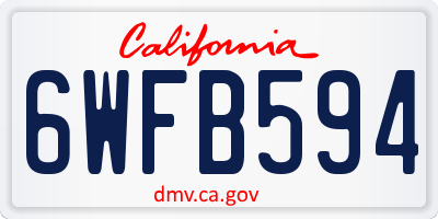 CA license plate 6WFB594