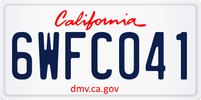 CA license plate 6WFC041