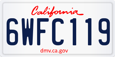 CA license plate 6WFC119