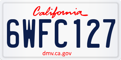 CA license plate 6WFC127