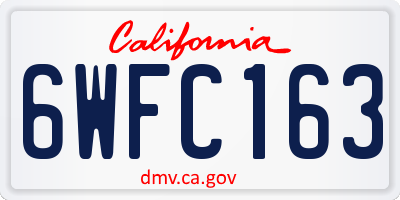 CA license plate 6WFC163
