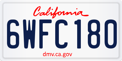 CA license plate 6WFC180