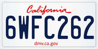 CA license plate 6WFC262