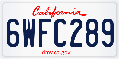CA license plate 6WFC289
