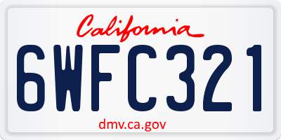 CA license plate 6WFC321