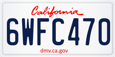 CA license plate 6WFC470
