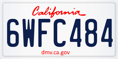 CA license plate 6WFC484