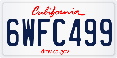 CA license plate 6WFC499