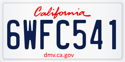 CA license plate 6WFC541