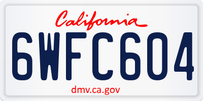 CA license plate 6WFC604