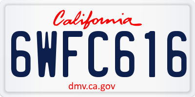 CA license plate 6WFC616