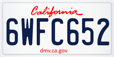CA license plate 6WFC652