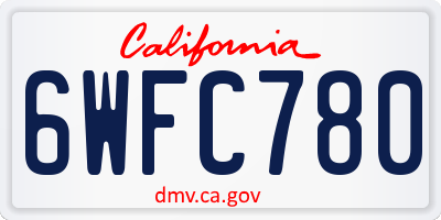 CA license plate 6WFC780