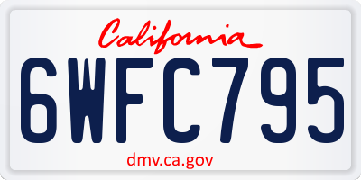 CA license plate 6WFC795