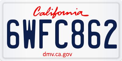 CA license plate 6WFC862