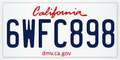 CA license plate 6WFC898