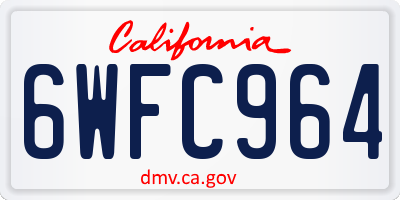 CA license plate 6WFC964