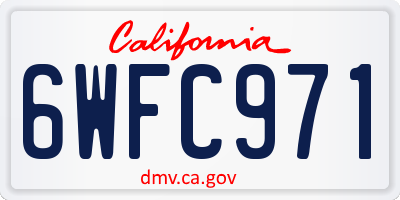 CA license plate 6WFC971