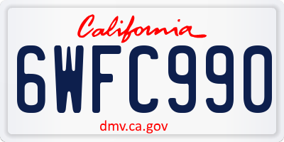CA license plate 6WFC990