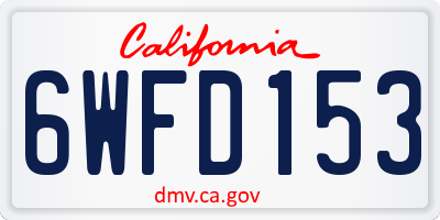 CA license plate 6WFD153