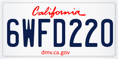 CA license plate 6WFD220