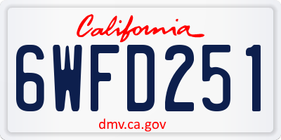 CA license plate 6WFD251