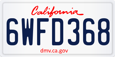 CA license plate 6WFD368