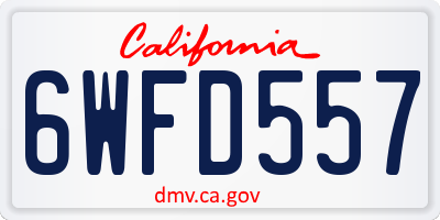 CA license plate 6WFD557